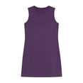 thumbnail image 6 of Women's Casual Summer Mini Tank Dress Crew Neck Sleeveless Straight Silhouette Breathable Cotton Blend T-Shirt Dress For Beach Cover Up Daily Wear Home Lounge, 6 of 6
