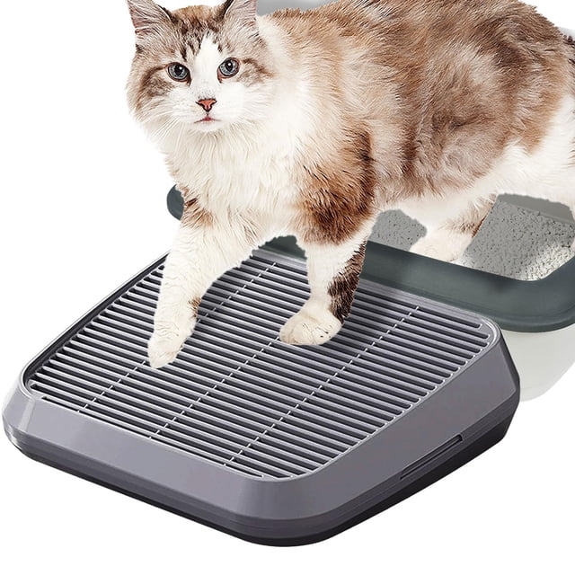 Escalón para Caja de Arena belieonu para Gatos Lavable con Capturador de Arena de Doble Capa