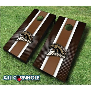 AJJCornhole 110-WesternMichiganStriped Western Michigan Broncos Striped Theme Cornhole Set with Bags - 8 x 24 x 48 in.