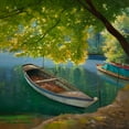 thumbnail image 2 of Galasso, Adriano 15x15 Gold Ornate Wood Framed with Double Matting Museum Art Print Titled - Barca sul fiume, 2 of 4