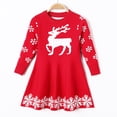 thumbnail image 2 of IVEYRTF Christmas Girls Knit Dress Long Sleeve Pullover Soft Kids Winter Tops Cute Deer Patterned Childrens Party Wear Holiday Outfit Cozy Toddler(Red,7-8 Years), 2 of 9