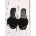 thumbnail image 2 of Women Flower Decor Flat Sandals, Fashionable Green Summer Slide Sandals, 2 of 4