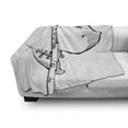 thumbnail image 3 of Sketch Art Soft Flannel Fleece Throw Blanket, Monochrome Funny Little Dinosaur Nursery Themed Design Graphic Print, Cozy Plush for Indoor and Outdoor Use, 50" x 60", Charcoal Grey White, by Ambesonne, 3 of 6