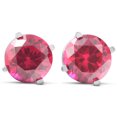thumbnail image 1 of Boucles d'Oreilles pour Femme en Or Blanc 14 K avec Clous Rubis 2 Ct, 1 of 1