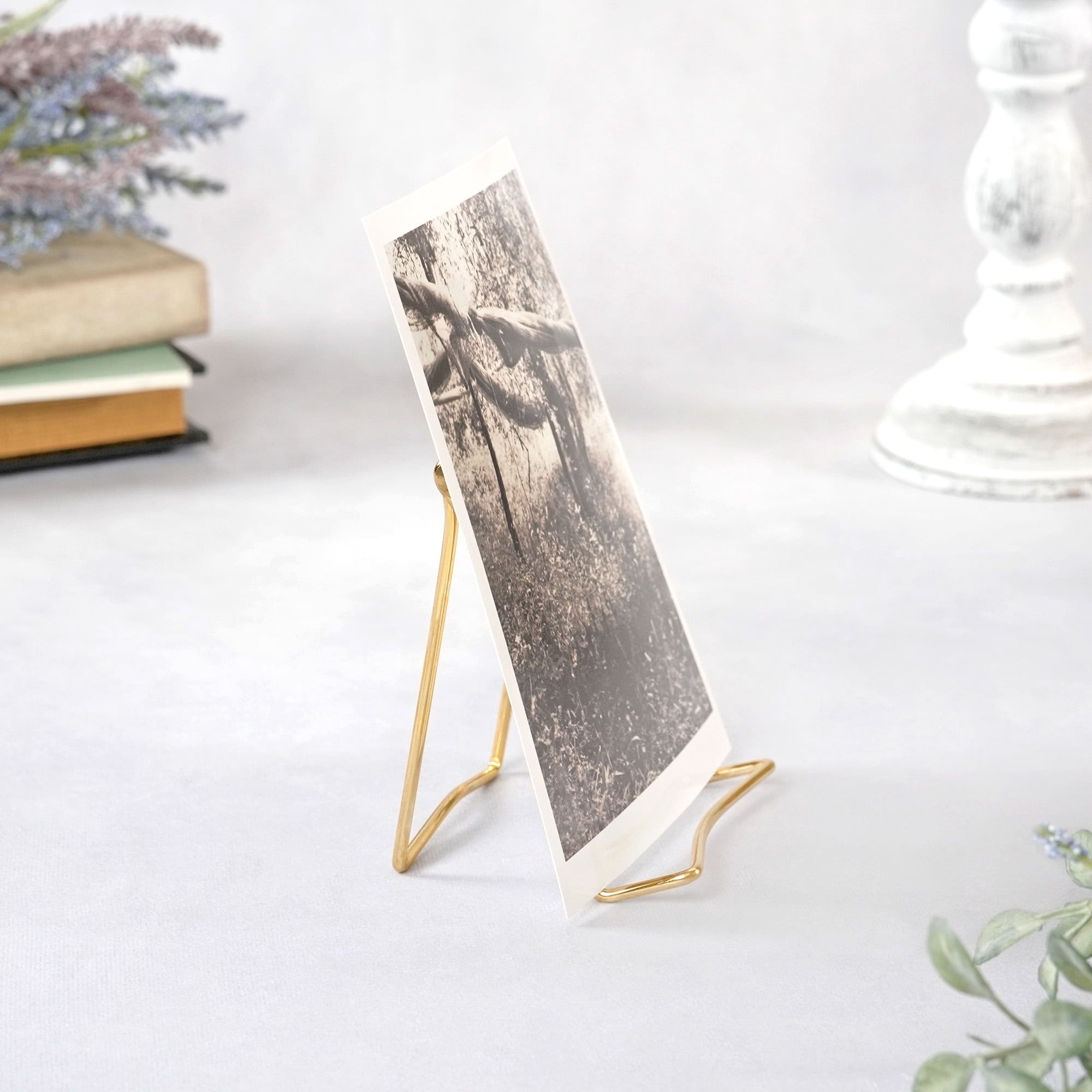 Bard's Folding Gold-toned Wire Easel Stand, 4" H x 4" W x 4.75" D, Pack of 2