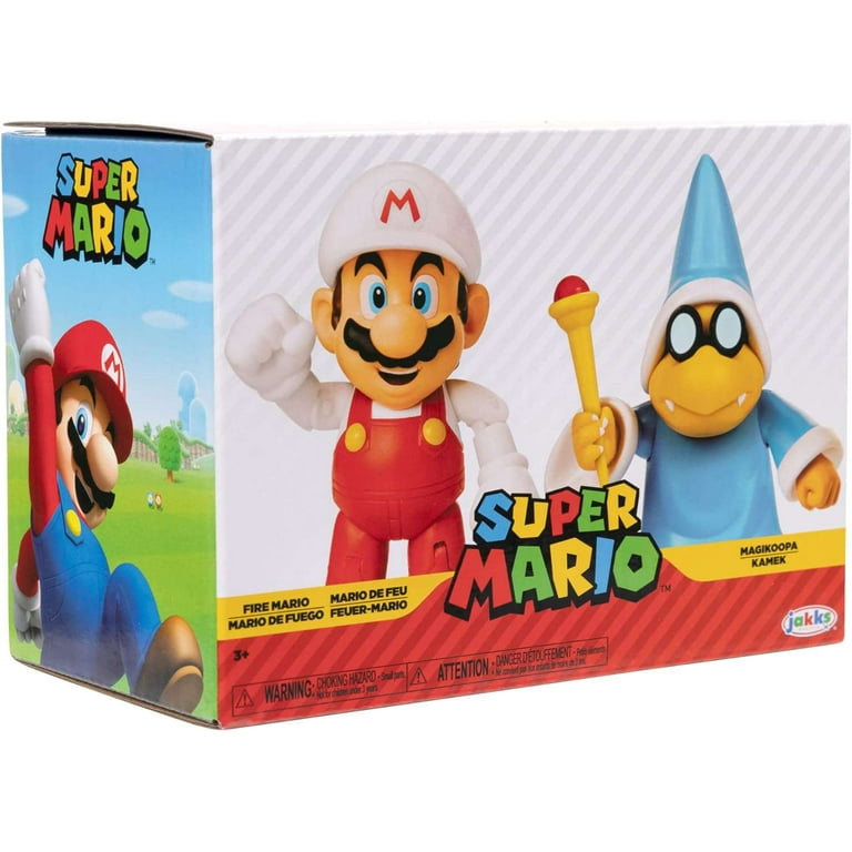 World of Nintendo Super Mario Fire Mario & Magikoopa Figure 2-Pack