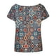 thumbnail image 5 of Camiseta informal para mujer, blusa estampada de manga corta con cuello redondo, Tops Fridja  zx816, 5 of 7