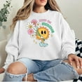 thumbnail image 2 of Keep On Shining Sweatshirt – Cute Positive Sun & Flowers Graphic Pullover, Motivational Aesthetic Crewneck for Women, 2 of 6