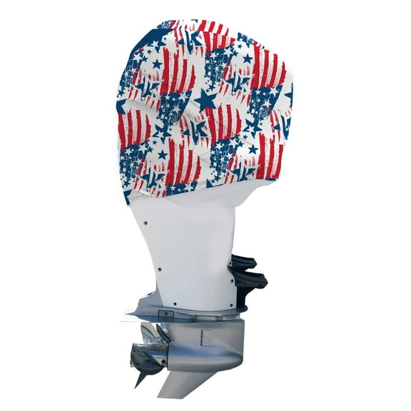 OUTERENVY American Patriot Outboard Motor Cover for Yamaha F150 [2004-2014] (Rear Vents) | Made in USA to Stay on While You Run!