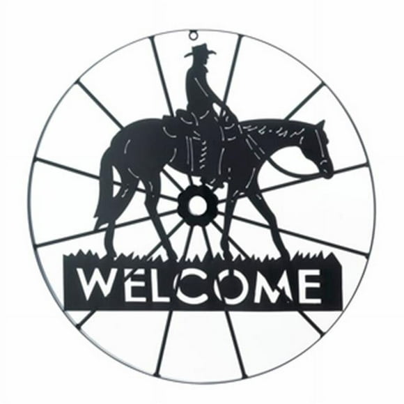 Home Decor Cowboy Wheel Welcome Sign