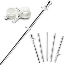 ANLEY 6 FT Stainless Wall Mount Flag Pole with Tangle Free Rotating Rings - Adjustable Length, Heavy Duty & Rustproof Flag Pole for House, Yard and Commercial (1 Inch Dia.)