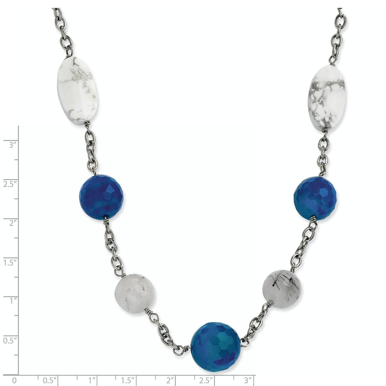 Blue Jade Green Agate Howlite 1.5 