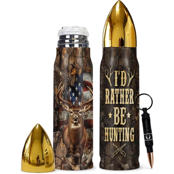 Hunting Gifts For Men, Him, Husband - Deer Hunting Stuff - Hunting Gear For Men - Fathers Day, Birthday, Christmas Gifts For Hunter Deer Hunting Bullet Tumbler 17Oz