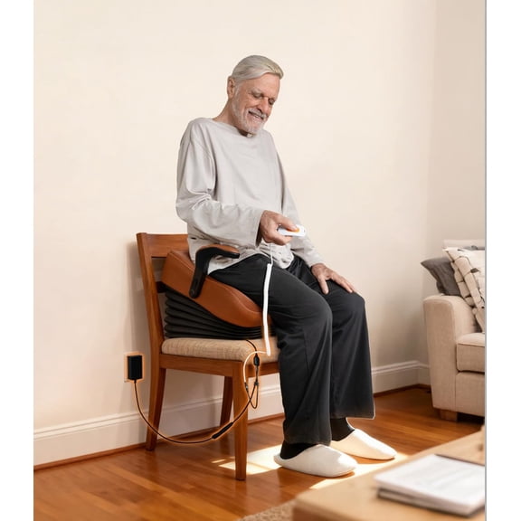 VOCIC Electric Seat Lift, Cordless & Portable Power Stand Assist with Rechargeable Remote, Sit Support for Long Hours, 400LB Heavy Duty Seat Riser for Chair