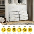 thumbnail image 4 of 5 Drawers Tall White Dresser for Bedroom, 52.16" Metal Dressers & Chests of Drawers Curved Corner Design, Storage Organizer Drawer Chest with Large Capacity for Living Room, Hallway, Entryway, 4 of 6