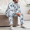 thumbnail image 7 of Picia Playful Penguins and Snowmen Pattern Men’s Long-Sleeve Sleepwear Set - Soft 2-Piece Loungewear with Pockets, Comfy PJs for Relaxing Nights-X-Large, 7 of 7