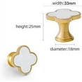 thumbnail image 2 of Fymlhomi Decorative Clovers Brass Kitchen Cabinet Knobs White Shell Drawer Dresser Pulls Furniture Cupboard Door Pull Handles Modern 4Pack (4), 2 of 5