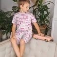 thumbnail image 4 of Fotbe Breast Cancer Ribbons Awareness Pijama Estampada de 2 Piezas para Niños – Ropa de Dormir de Manga Corta Cómoda para Niños y Niñas, Camiseta y Shorts de Algodón-Medium, 4 of 6