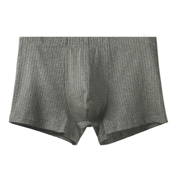 Men's Cotton Underwear, Boxer Shorts, Basic, Sexy Trunks, Light, Stretch, L Grey