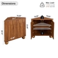 thumbnail image 6 of MIYZEAL Fluted Corner Storage Cabinet, Freestanding Corner Floor Cabinet with Adjustable Shelves & Sliding Doors, Modern Wooden Narrow Organizer for Living Room, Kitchen, Bathroom (Walnut), 6 of 8
