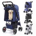 thumbnail image 4 of Cat Strollers Pet Stroller Lightweight Foldable Ventilate Oxford Portable Small Dog Stroller For Dogs Cats Black, 4 of 8