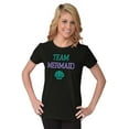 thumbnail image 4 of Team Mermaid Under the Seashell Cute Womens Fitted Plus Size Graphic Tee Brisco Brands 2X, 4 of 5