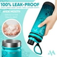 thumbnail image 2 of Millenti Pilates Water-Bottle Chug-Cap Spout-Lid - 26oz Vacuum Insulated, Stainless Steel, Double Walled, Thermos Flask Bottles (Ginkgo Teal) WB0326TL, 2 of 9