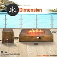 thumbnail image 3 of Outdoor Propane Fire Pit Table - CSA/ETL Certified Safe 50,000 Pulse Ignition Weatherproof Square Propane Gas Fire Table - Adjustable Flame, Thermocouple - PVC Cover, Lava Rock - SereneLife SLCNX76, 3 of 8