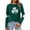 Z1 Green-1, variant on Womens Tee St. Patrick'S Day Heart Shaped Four Leaf Long Sleeve Womens Knit Tops,Green-2,XL