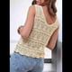 thumbnail image 4 of Camiseta de Tirantes de Verano para Mujer, , con Cuello en V, de Crochet, Sin Mangas, Tipo Suéter, Color Beige, Talla XL, 4 of 7