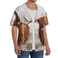 thumbnail image 2 of Rateoe Yak Print Mens Front Pocket Hawaiian Shirts Casual Shirts Short Sleeve Button Down Beach Tropical Shirts-Medium, 2 of 5
