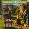 thumbnail image 3 of Pure Garden 23-Inch Steel Firewood Rack - Indoor and Outdoor Wood Storage Racks for Patio or Fireplace (Black), 3 of 7