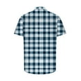 thumbnail image 5 of Handshe Mens Button Up Shirts Short Sleeve Plaid Printed Lapel Dress Shirt Vintage Classic Bowling T-Shirts, 5 of 6