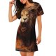 thumbnail image 2 of Balery Cool Fire Lion Camisón de manga corta con cuello redondo para mujer, cómodo y elegante., 2 of 6