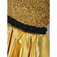 thumbnail image 6 of iEFiEL Girls Metallic Sequins Tutu Dress Dancewear Ballet Performance Skirted Leotard Gold 14, 6 of 7
