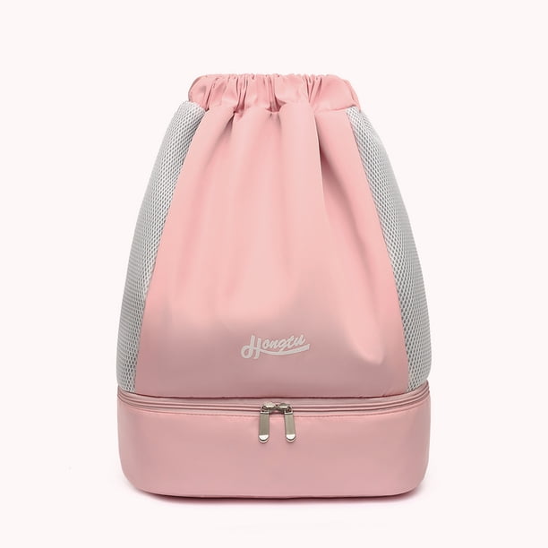 CAMSTIC Mochila de natación con cordón seco y húmedo para nadadores para niños, Rosado, Mochilas de mochila