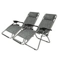 thumbnail image 2 of Tcbosik Zero Gravity Chairs, Lounge Chair with Pillow and Utility Tray, Outdoor Lounge Patio Chair, Adjustable Folding Recliner for Deck, Patio, Beach and Yard, 2 Pack, Gray, 2 of 13