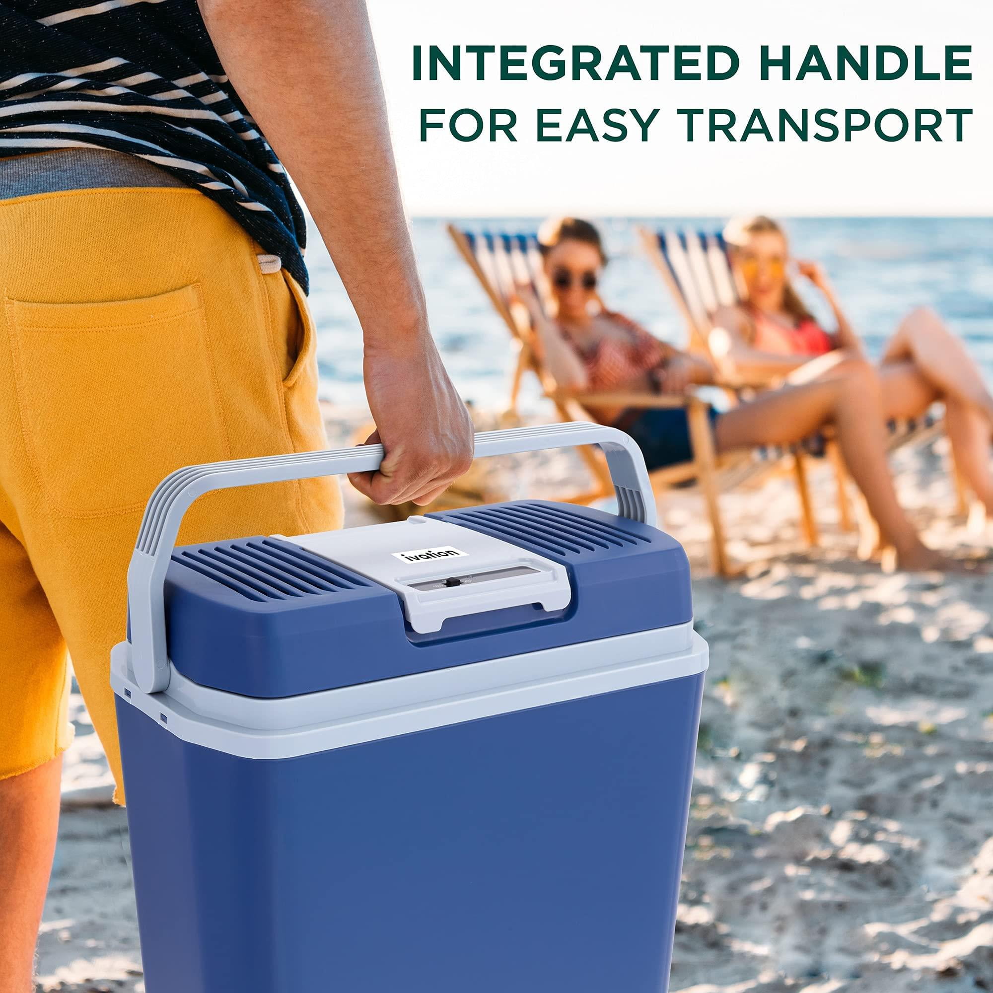 IVATION 24L Portable Thermoelectric Cooler & Warmer 12V with Handle Blue