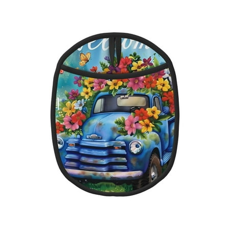 

Sikiie Floral Truck Welcome Silicone Pot Holders Oven Mitts Heat Resistant Hot Pads Non Slip Pot Holder for Kitchen Baking and Cooking 9.4 x 7.5 Inches