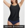 thumbnail image 4 of BALEAF Tankini Tops for Women High Neck Swim Top Modest Bathing Suit Top Long Tank Top for Swimming Black 44, 4 of 7