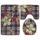 thumbnail image 1 of ABPHQTO Textura a cuadros Floral Juego de alfombras de baño de 3 piezas Alfombra de baño Alfombra de contorno y tapa de inodoro ABPHQTO Cont-CHAPPLE-28572, 1 of 2