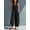 Black, variant on Women's Solid Black Stand Collar Partial Placket Sleeveless Pocket Linen Jumpsuit Cropped Ankle Loose Leg