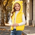thumbnail image 6 of BLVB Boys Girls Hooded Puffer Vest Winter Lightweight Sleeveless Cute Ears Zipper up Jacket Waistcoat for Kids(Yellow,14-15 Years), 6 of 9