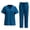 Deep Blue, variant on LYMAYTER Multi-pocket Design Medical Uniform for Women Solid Color V-Neck Outfit Set Elasticity Routine Nurse Uniform for S-2XL