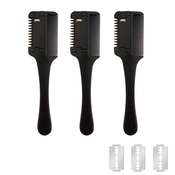 3 peines para maquinilla de afeitar con 10 maquinillas de afeitar de repuesto adicionales, peine para cortar el pelo para cabello fino y grueso, peine para cortar el pelo con maquinilla de a