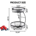 thumbnail image 2 of 2-Tier Fruit Basket Stand with Banana Hook, Detachable Metal Wire Fruit Bowl, Kitchen Countertop Organizer for Fruits, Vegetables & Snacks, Black, 2 of 7