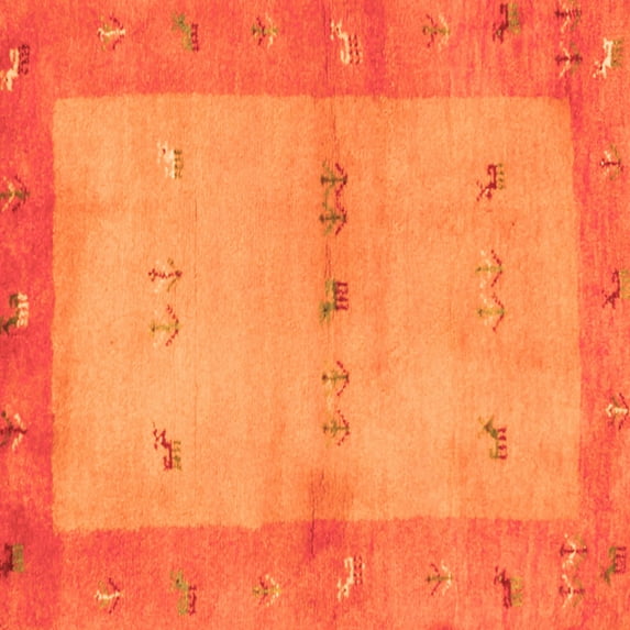 Ahgly Company Indoor Square Oriental Orange Traditional Area Rugs, 7' Square