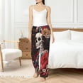 thumbnail image 6 of Lsque Geisha Skeleton With Flowers Print Women's Pajama Pants, Lounge Pant - Comfortable Home Wear,Elastic Waistband, Stylish Design-Medium, 6 of 9