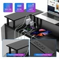 thumbnail image 4 of Alician Bureau de Jeu Réversible en Forme de U de 79 Pouces pour Bureau, Coin, Ordinateur PC, Bureau à Domicile avec Bande Lumineuse DEL, Prise de Courant, Support pour Moniteur, 4 of 7