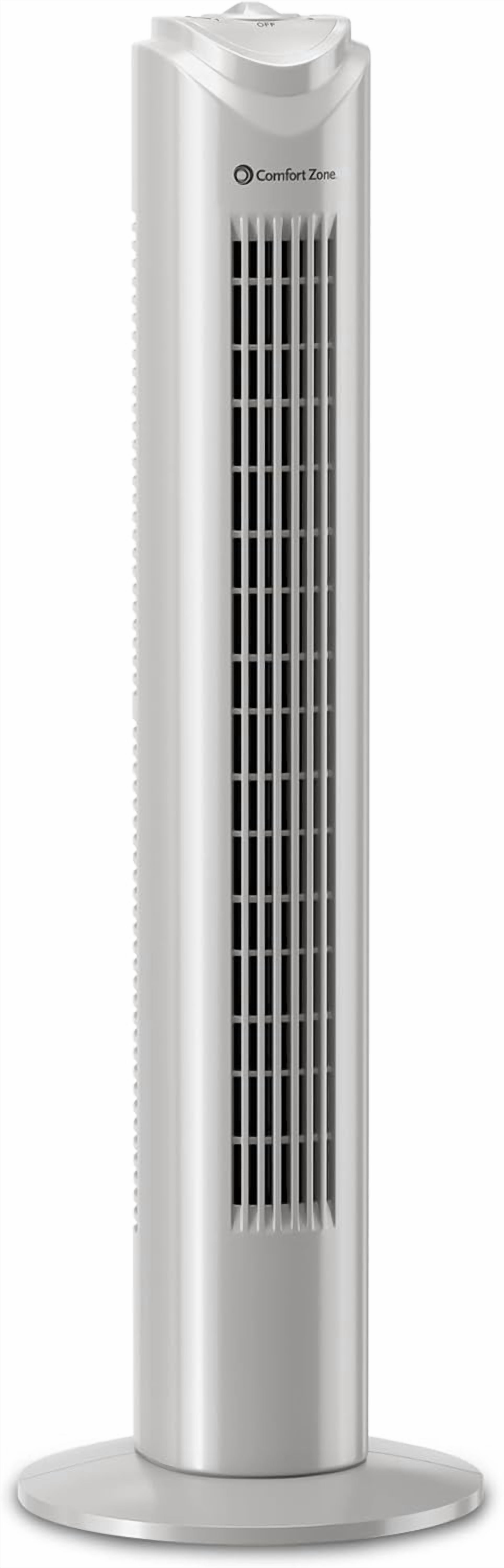 Comfort Zone 32" in. Tower Fan, 3 Speeds, Quiet, Oscillating, Portable, White